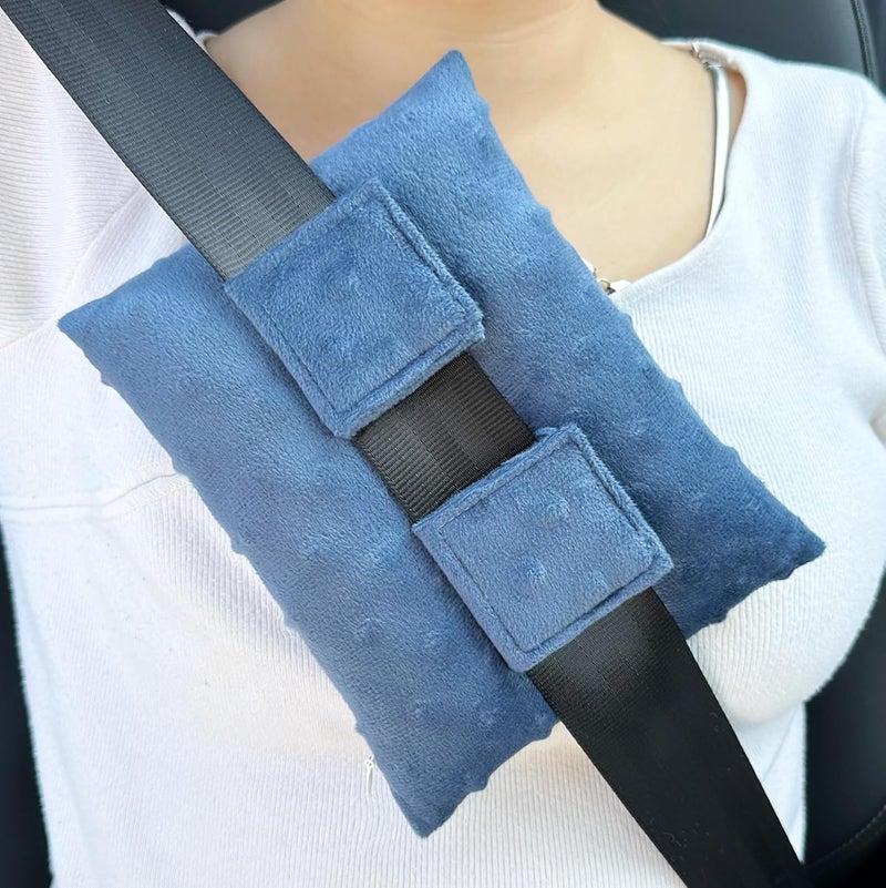 HapiPoppy Port Pillows Chemo Port Pillow for Seatbelt Chest Protector Chemo Patients Pacemaker Heart Surgery Recovery Support Cushion Gifts Women Minky Dot Denim Blue - Image 1